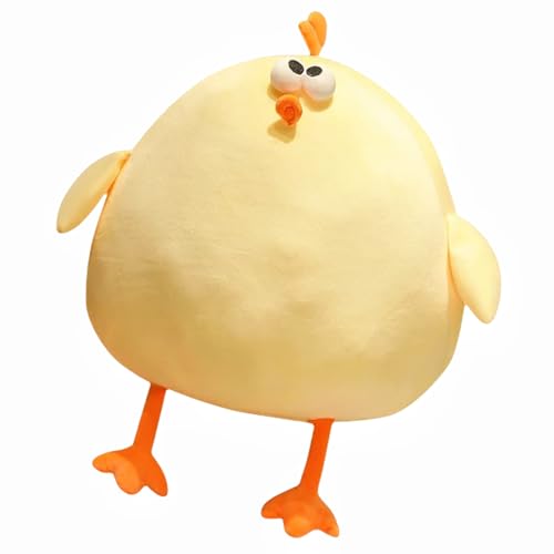 XIYUAN Fat Chicken Plush Pillow Super Soft Mother Hen Doll Plush Toy 17.7inch Funny CuteChicken Neck Pillow Yellow Chicken Stuffed Animal for Boys & Girls Festival