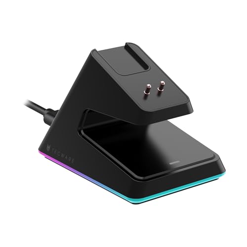 Image of TECWARE EX1 Lightweight Gaming Mouse | 26K DPI Wireless Mouse with OLED Display | 59g Ultra-Light Design | RGB Charging Dock | Tri-Mode Connectivity 2.4GHz /Bluetooth /Wired with Grip Tape | Black