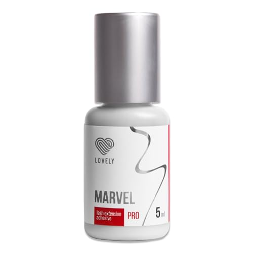 pegamento para pestañas LOVELY MARVEL (5ml, color: NEGRO) pegamento rápido, 8 semanas de adhesión, bajo desarrollo de vapor, muy duradero, para extensiones de pestañas profesionales