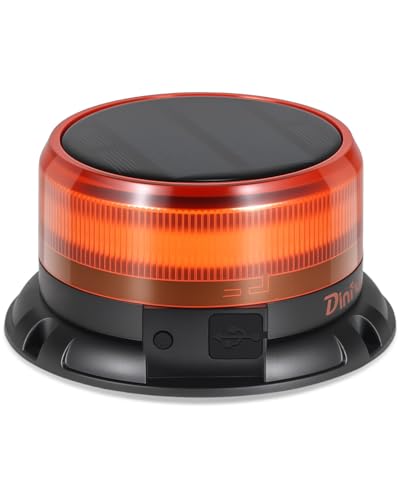 Dinfu Solar Warnleuchte Gelb 9 Blitzmuster