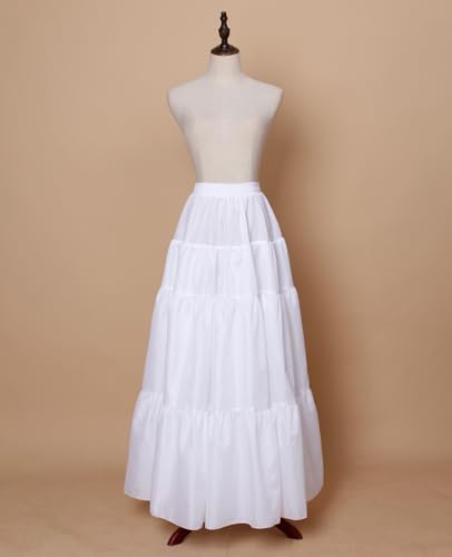 YULUOSHA Women's Crinoline Petticoat Hoopless Skirt A-Line Underskirt Full Gown Half Slips for Dresses Lingerie Long Skirt2