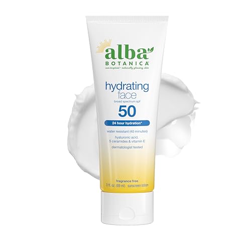 Alba Botanica Facial Sunscreen Lotion, SPF 50, Fragrance Free, 3 Oz