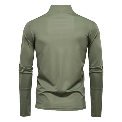 Rash Guard Shirts For Men Upf 50 Mock Turtleneck Cooling Long Sleeve Compression Shirts Wicking Fishing Summer Outfit2