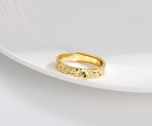 925 Sterling Silver Hammered Adjustable Open Ring for Women Engagement Promise Love Statement Stacking Finger Bands Rings Minimalist Jewelry Gifts3