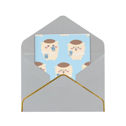 メッセージカード ちいかわ くりまんじゅう グリーティングカード かわいい 挨拶状 年賀状 感謝カード 金箔押し 封筒付き 多機能 レター用品 お誕生日 結婚式 記念日 職場 バレンタイン 人気 贈り物 プレゼント