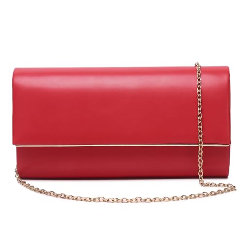 Image of DETARA Women Evening Bag Vegan Leather Clutch Purse Shoulder Crossbody Envelope Bag for Party Wedding Prom Bridal