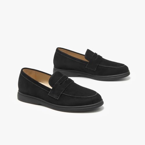 Image of BEAU TODAY Suede Loafers Flats for Women, Women's Slip On Penny Loafers, Leather Driving Comfortable Dress Ladies Loafers Casual Office Work Shoes