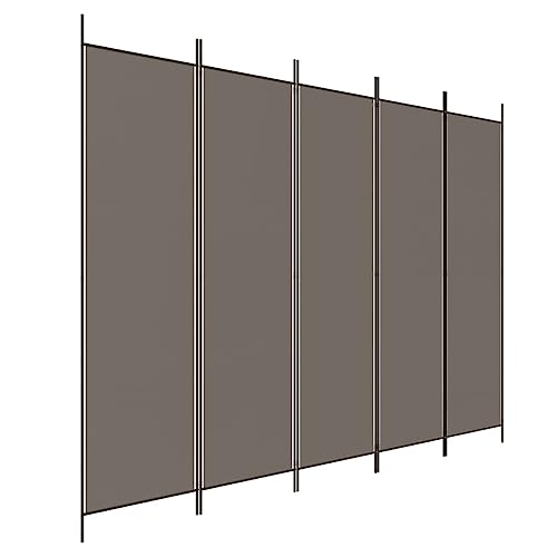 vidaXL Paravent 5-TLG. Raumtrenner Raumteiler Trennwand Umkleide Sichtschutz Spanische Wand Wohnzimmer Schlafzimmer Anthrazit 250x220cm Stoff