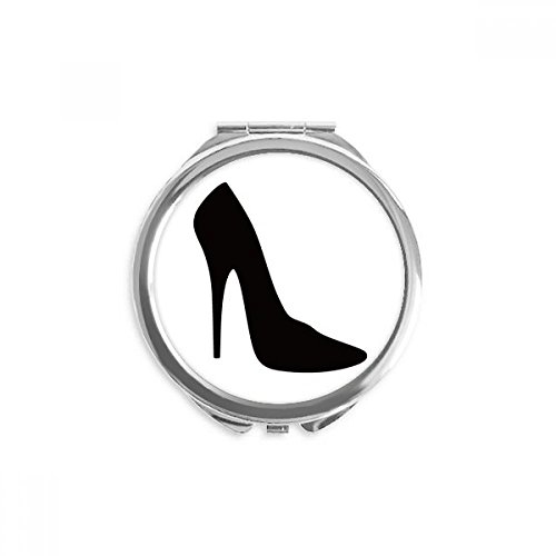 Miroir de poche portable résoud retouche maquillage rapide silhouette talon noir