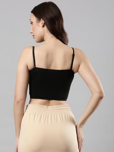 Image of Femmora Body Hugging Crop Top, Soft and Comfortable Cotton Fabric and Adjustable Shoulder Strap and Detachable Cookie Pad, for Women, Pack of 1