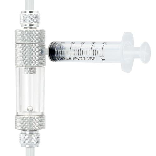 LINLAN Fácil Rellenado de Agua Contador de Burbujas de CO2 con Válvula de Retención y Agregador de Agua para Regulador de CO2 para Acuario Plantado (Conexión de Tubo de Aire)
