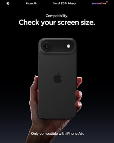Image of Spigen EZ Fit Privacy Tempered Glass Screen Protector Guard for iPhone Air [2 Pack]