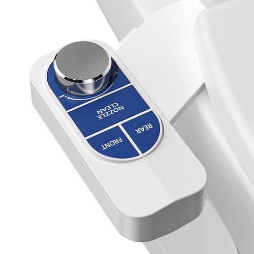 Image of SAMODRA Non-Electric Bidet Attachment for Toilet - Self-Cleaning Dual Nozzle (Frontal & Rear Wash), Adjustable Water Pressure, Fits Most Toilets, Easy Installation (Ocean Blue)
