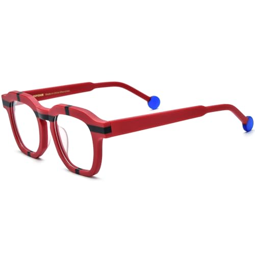 Image of HEPIDEM Multicolor Acetate Glasses Frame Women,Oversize Round Optical Eyeglasses