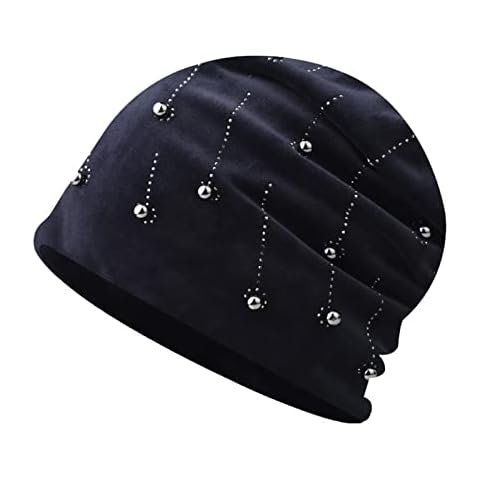 PRDECE European and American Pearl Chenille Knitted hat Womens Winter Windproof Pullover hat Super Warm Steel Warm Knitted hat Cover