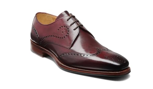 BARKER George - Zapatos de vestir de cuero hechos a mano para hombre, Pátina de mano borgoña, 42 1/3 EU