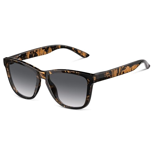 Image of Polarized Sunglasses for Women Trendy Womens Sunglasses Classic Retro Designer Sun Glasses UV Protection Shades, Tortoise /Gradient Grey Lens