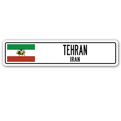 TEHRAN, Iran Street Sign Iranian Flag City Country Road Wall Gift