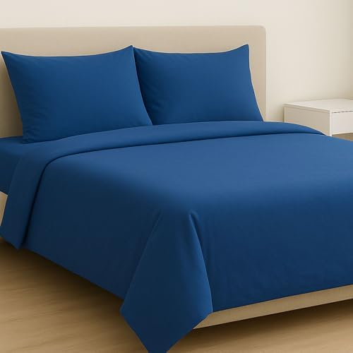 MAXIME MAISON - Juego de Sabanas Algodon (140x200 Azul/Denim) Bed...