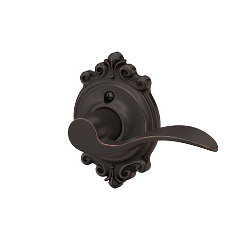 Image of Schlage Accent Lever with Brookshire Trim Non-Turning Lock in Aged Bronze - Right Handed