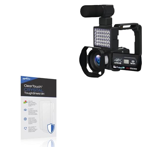 BoxWave Screen Protector Compatible with VETEK 4K Video Camera Camcorder (NPX108-2) - ClearTouch Crystal ToughShield 9H (2-Pack), Clear 9H Tough Flexible Film Screen Protector