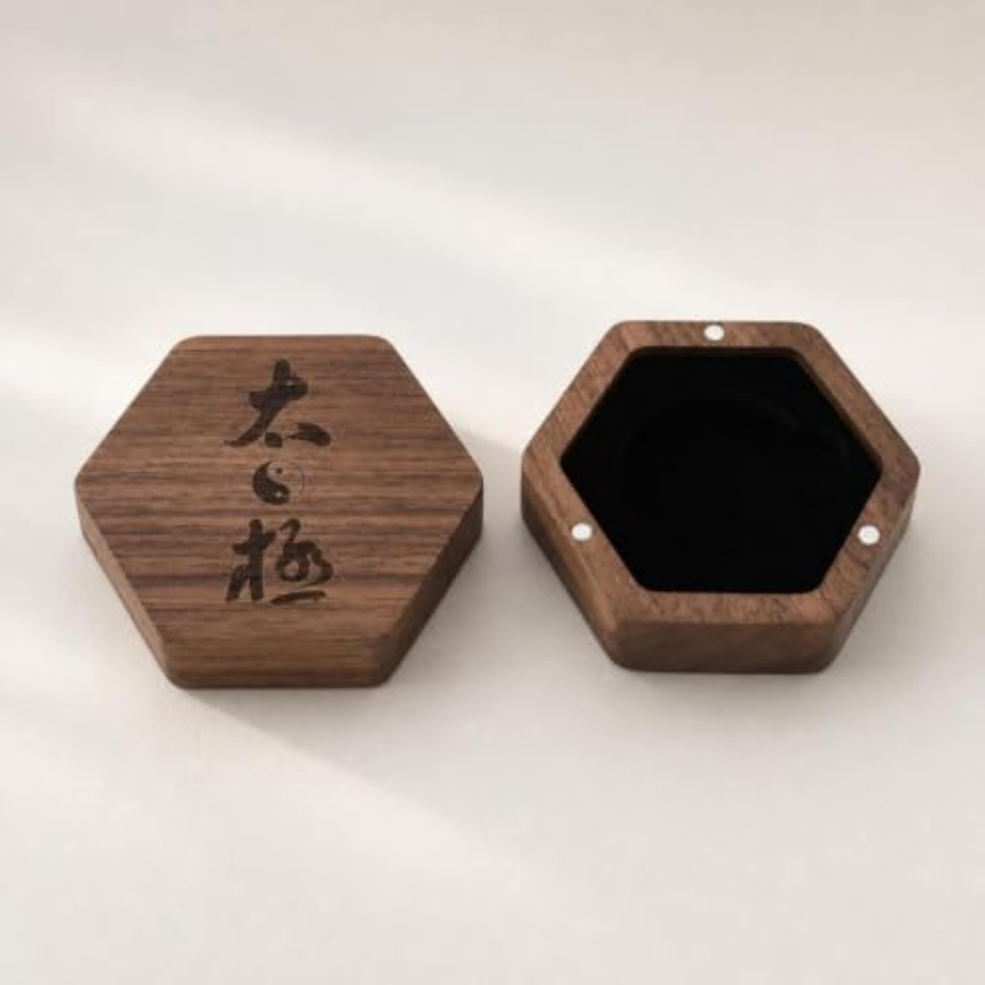 Hexagonal Storage Box Walnut Wood Wooden Box Decorative for Collectors