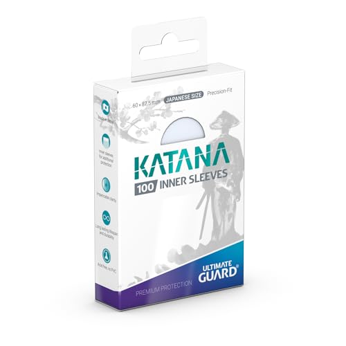 Ultimate Guard Katana TCG Card Sleeves - 60 x 87.5 mm, Transparent - PVC and Acid Free - Optimal Double Sleeves - Pack of 100