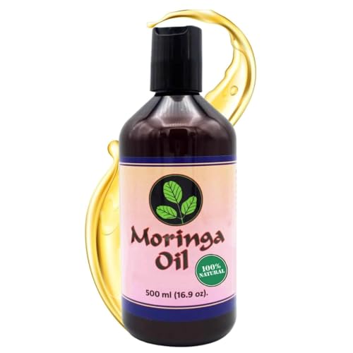 Moringa Oil 16.9 oz – Natural Face, Hair & Body Oil, 100% Pure, Cold-Pressed & Unrefined Moringa Seed Oil, Gluten-Free, Non-GMO, Vegan (500 ml)