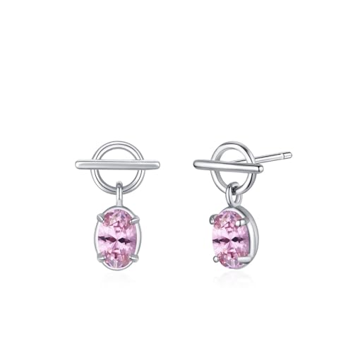 Boucle d'oreille argent 925 clou femme géométrique avec zircone cubique