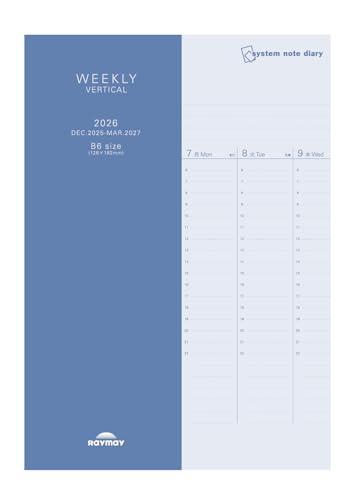レイメイ藤井 手帳 2026 スケジュール帳 システムノートダイアリー ウィークリー バーチカル B6 RFDR2679 2025年 12月始まりのサムネイル