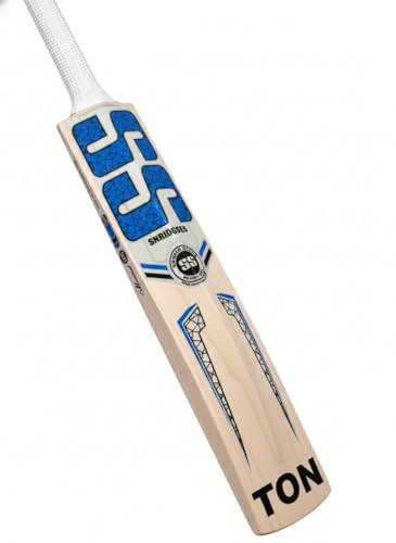 Image of Cricket Bat, Professional Grade Willow, Red and Black Design, Size 06 (Blue bat)