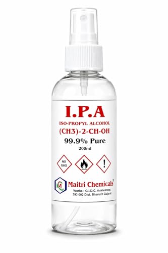 Image of IPA Iso-Propyl Alcohol 99.9% Pure | Multipurpose Cleaning, Lab, Electronics & Medical Use (200 Ml)