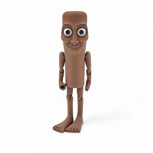 Image of qwik3D Tung Tung Tung Sahur Action Figure | 6-Inch Meme Toy | Italian Brainrot Collectible | 3D Printed Articulated Model with Bat | Funny Viral Figurine Gift | Brown (Pack of 1)