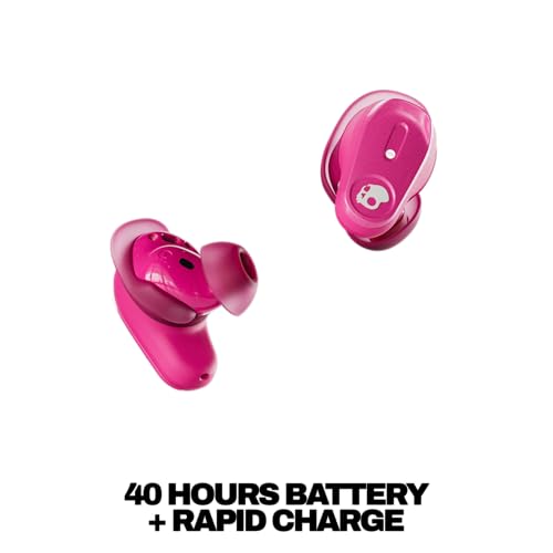 Image of Skullcandy Method 360 ANC Wireless Earbuds, Sound by Bose, Bluetooth Headphones, Premium Noise Cancelling, Up to 40 Hrs Battery, Sweat and Water Resistant, Microphone for iPhone Android - Crazy Pink