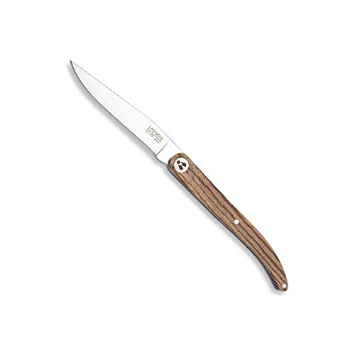 Laguiole Évolution® Sens - Couteau de poche - Couteau pliant en bois lasuré - Couteau de poche haut de gamme - Lame en acier inox Cover