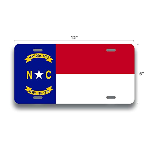 North Carolina State Flag License Plate Tag Vanity Novelty Metal | Uv Printed Metal | 6-Inches By 12-Inches | Car Truck Rv Trailer Wall Shop Man Cave | Vlp058 #TOP2