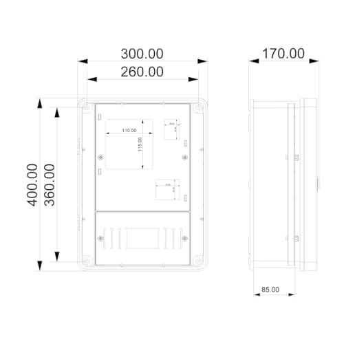 Sayaç Panosu 15 Sigortalı Monofaze Sayaçlı Sıva Üstü Sayaç Panosu IP65 30 x 40 x 17 cm POLİ 038-1