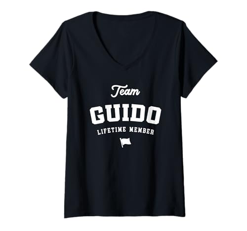 Femme Team Guido Nom Amusant Guido T-Shirt avec Col en V