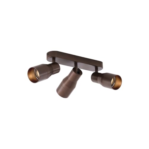 Qazqa Moderno Foco de techo redondo bronce oscuro GU10 50 mm 3 luces - Stanley Aluminio Redonda/Ovalada Adecuado para LED Max. 3 x 10 Watt