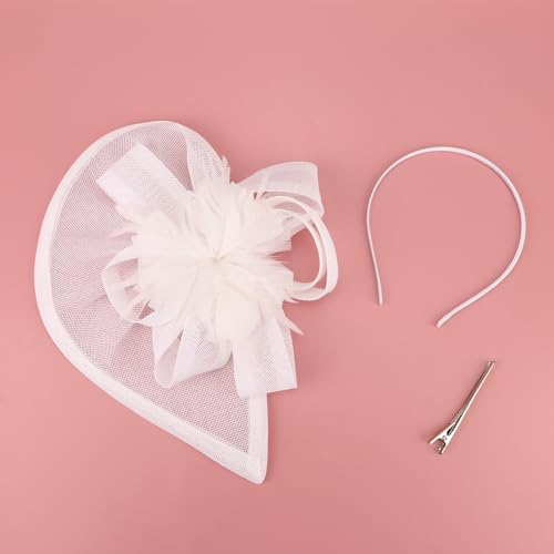 Image of DRESHOW Women Fascinator Hats Tea Party Hat Vintage Pillbox Hat Headband for Cocktail
