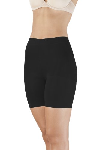 SLEEX Shapewear Damen Miederhose mit Bein - Miederpants mit Bauch-Weg Effekt, Größe L, Schwarz