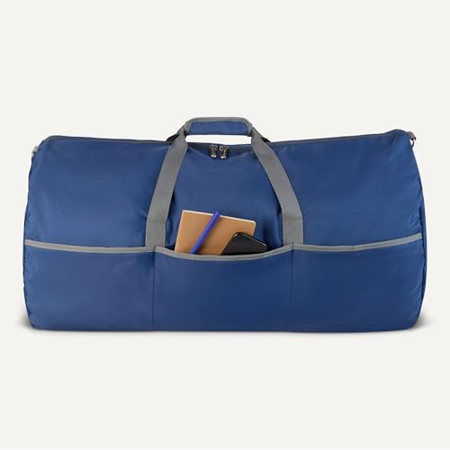 Miniatura 3 de Amazon Essentials Macuto de Nailon Plegable Extragrande de 82,3cm para Viajes o Almacenamiento con Bolsillos con Cremallera, 150L, Capacidad de 22,68kg, Azul Marino (anteriormente Amazon Basics)