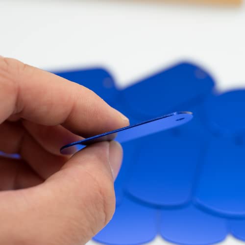 Image of StayMax Aluminum Blank Tags Stamping Blanks 25 Pack (Blue)