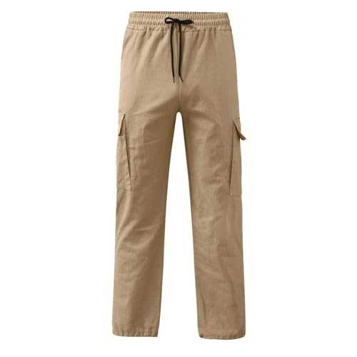 Baggy Cargo Pants for Men Drawstring Open Bottom Athletic Pants with Multi Pockets Casual Hiking Tactical Joggers Trousers2