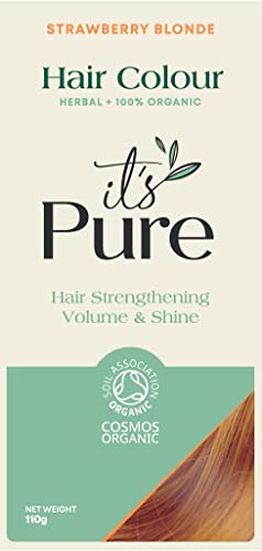 Tintura per capelli all'henné biologico puro in biondo fragola,100% naturale, vegano e senza glutine,Tintura per capelli senza PPD, senza ammoniaca,Volumizzante, rinforzante e rivitalizzante