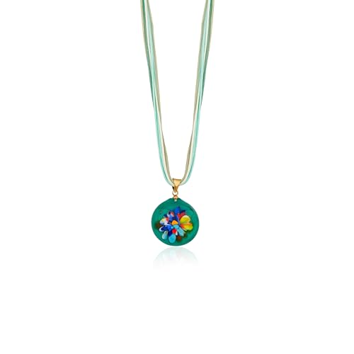 Lykia Venetian Murano Glass Necklaces Earrings Bracelets | 100% Handmade & 100% Unique | Pendants | Earrings | Protection | Positive Energy | Balance | Jewelry | Comes with Beautiful Gift Box (Whimsical Flora)
