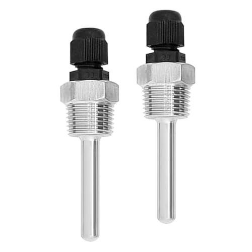 Set Of 2 Stainless Steel Immersions Sleeves Thermowells 8x50mm With 1/2Inch Thread For Temperature Sensors