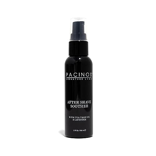 Pacinos After Shave Soother for Men - Moisturizes the Skin and Helps to Prevent Razor Bumps and Ingrown Hairs - With Soothing Lavender and Tea Tree Oil - Helps to Calm Irritating Razor Burn - 2 oz