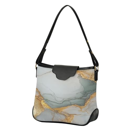 Sac à bandoulière marbre et doré avec bretelles amovibles pour femme