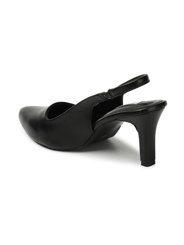 Image of ELLE Women Stylish and elegant Slingback Kitten Heel Mule Sandal